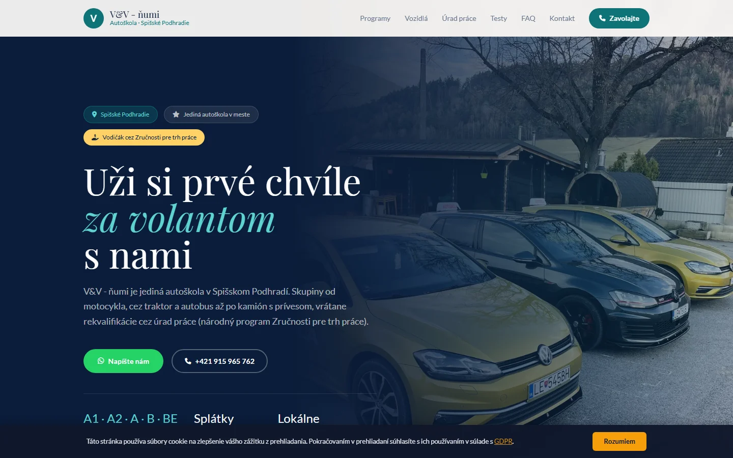 Web V&V – ňumi Autoškola, Spišské Podhradie