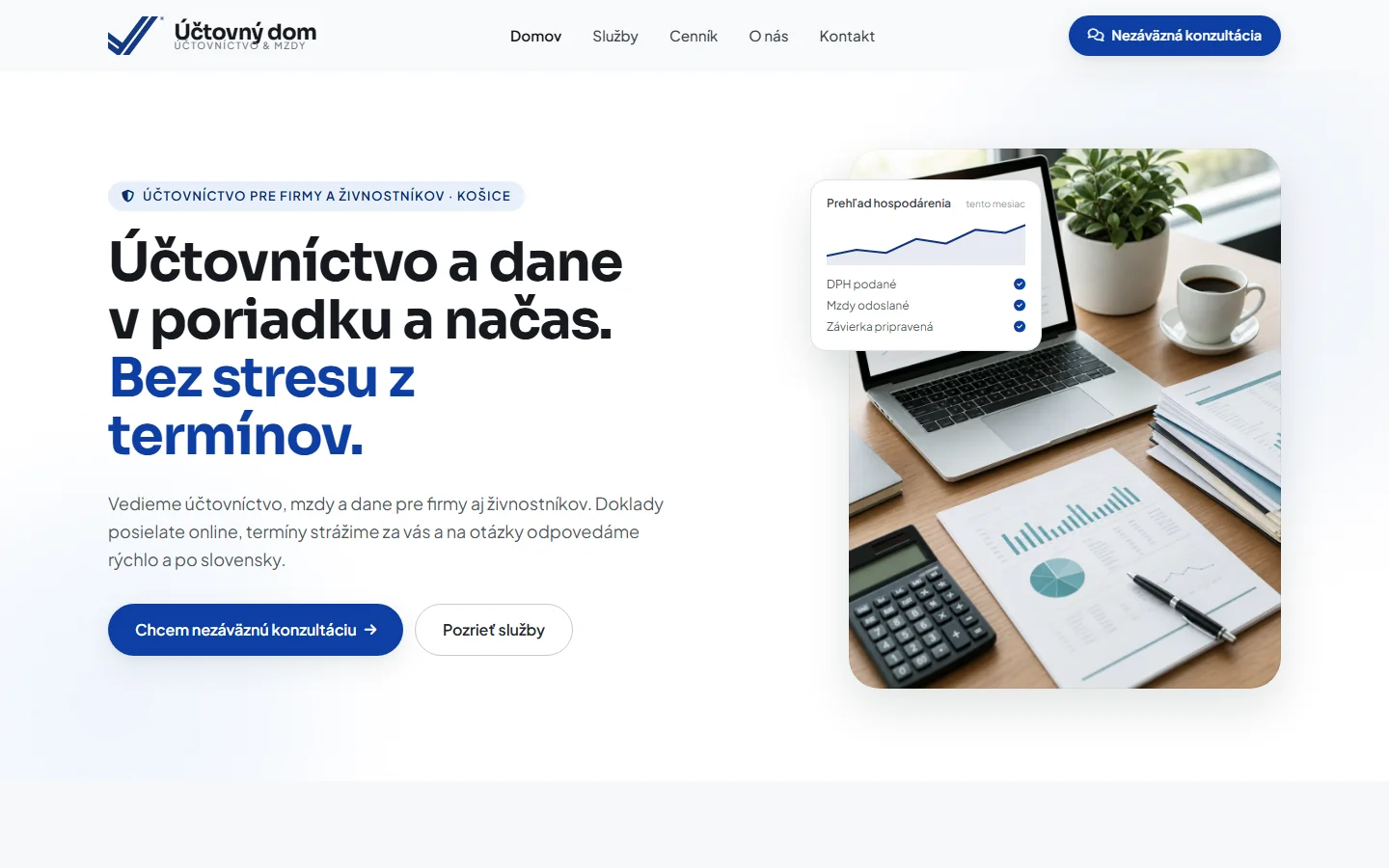 Web ÚČTOVNÝ DOM, Košice